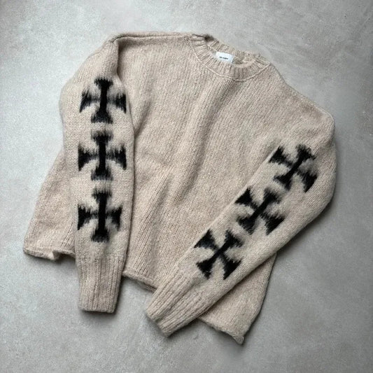 Y2K Cross Knit Sweater