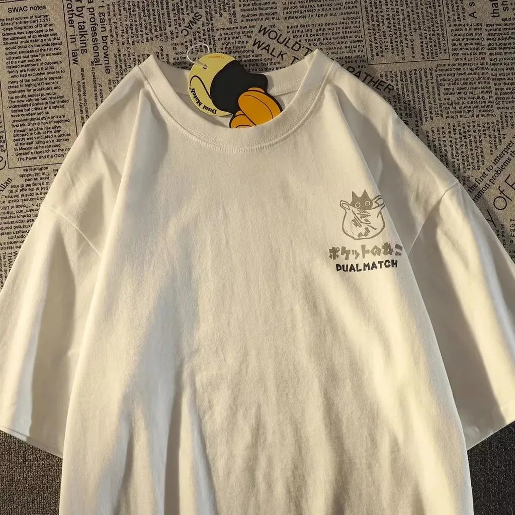 Japanese Cat Graphic T-Shirt