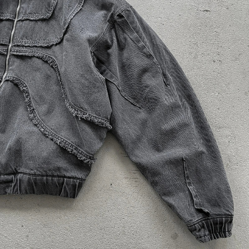 Denim Phantom Zip-Up Hoodie