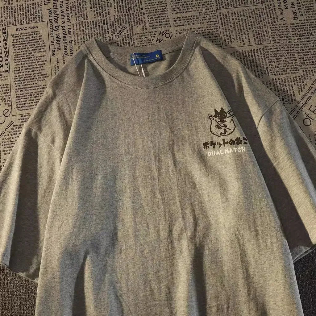 Japanese Cat Graphic T-Shirt