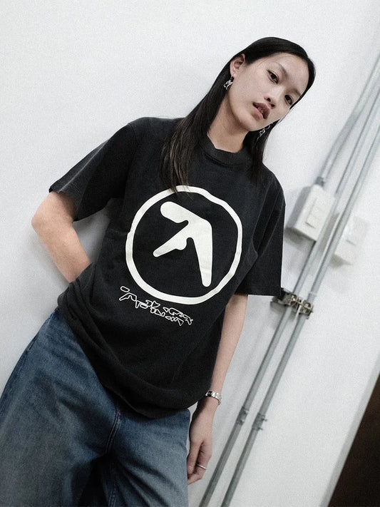 Washed Aphex Twin Graphic T-Shirt