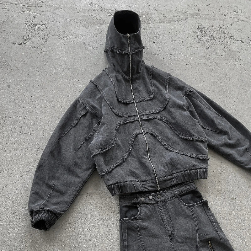 Denim Phantom Zip-Up Hoodie