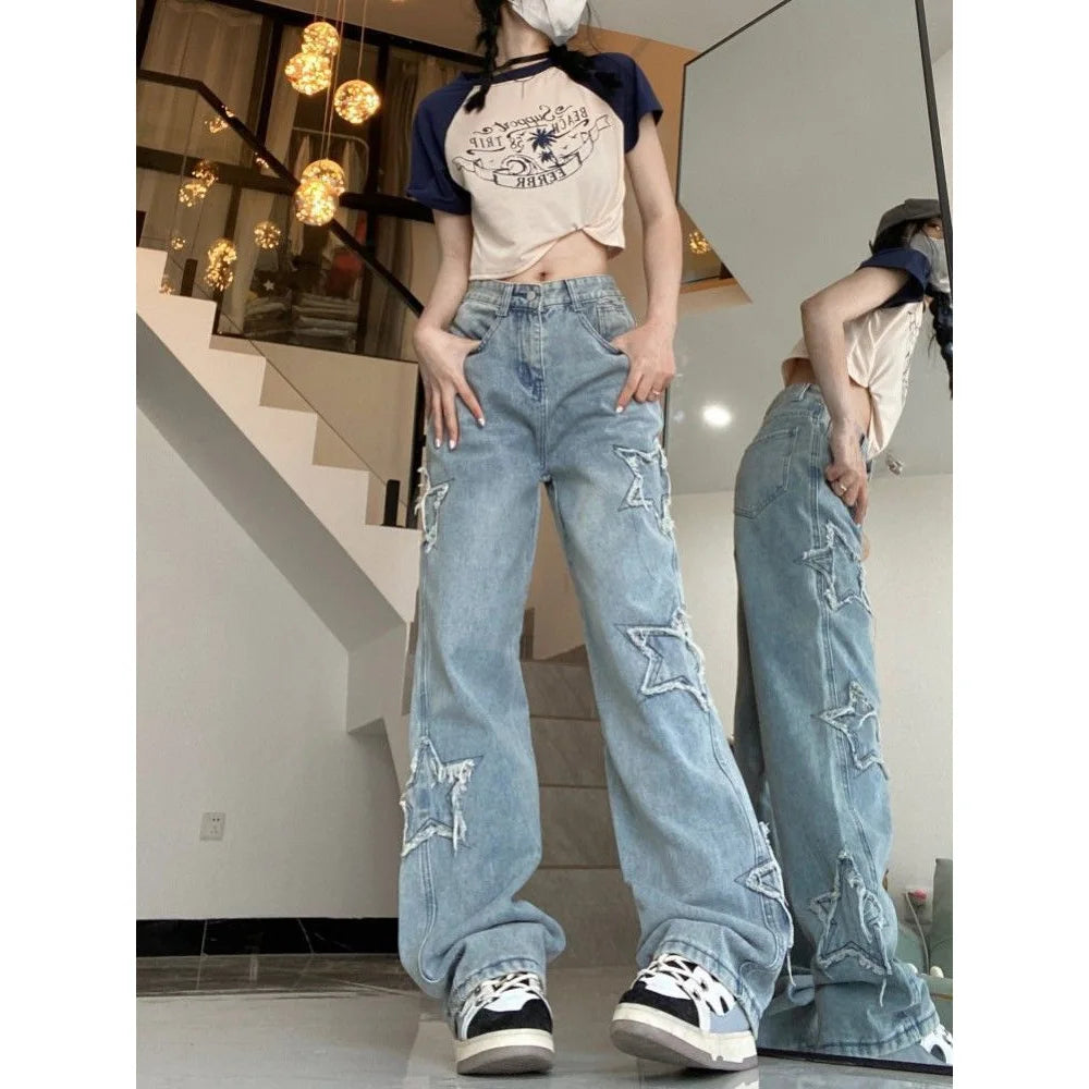 Star Embroidered Jeans Women's